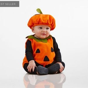 Pottery Barn Kids 2pc Pumpkin Jack-o'-lantern Costume 12-24m